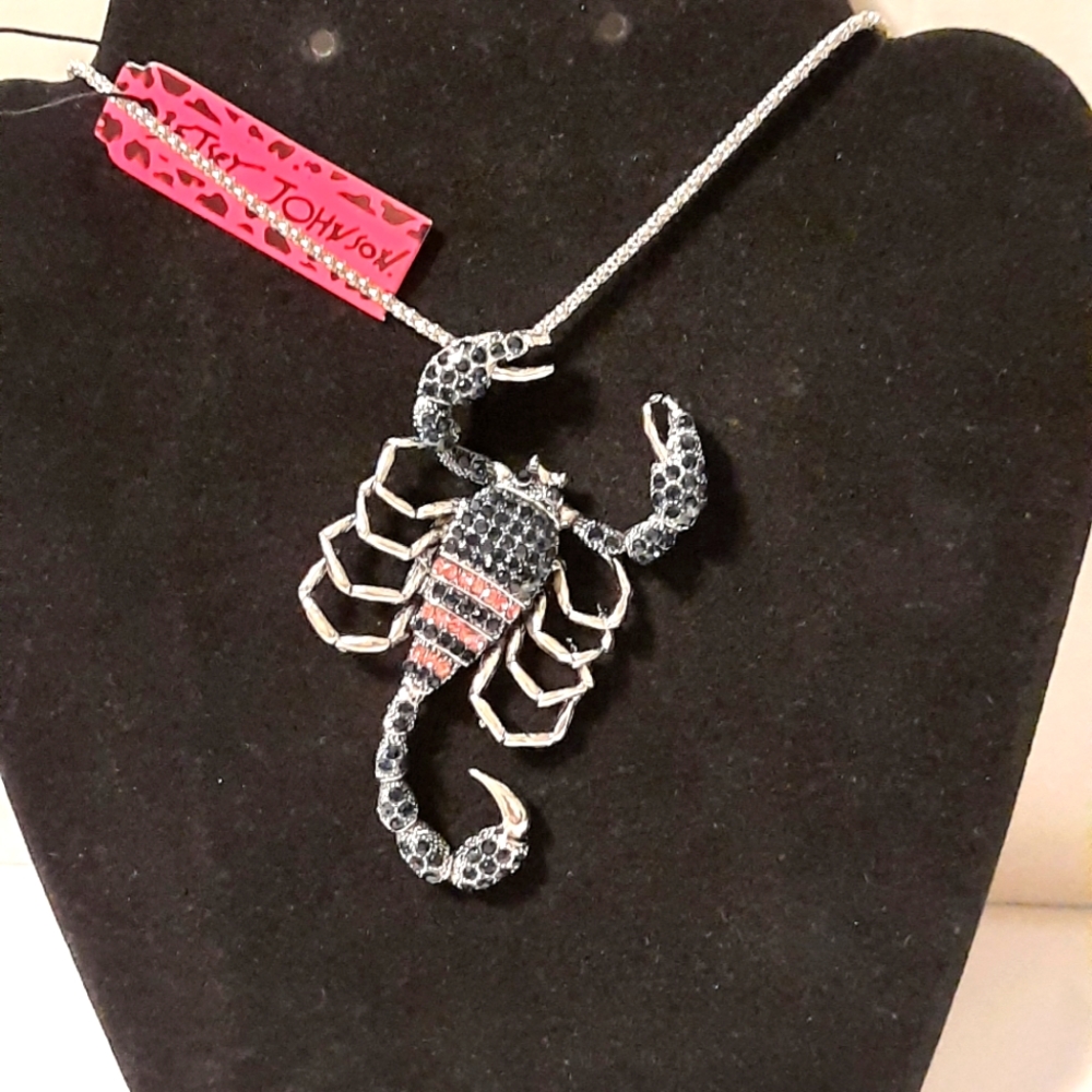 Betsey Johnson Rhinestone Scorpion Necklace